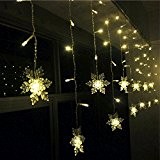 K-Bright 3.5M / 138in 96 LED warme weiße Snowflake -förmige Fee Weihnachten Schnur-Lichter Indoor Outdoor dekorative Vorhang Lampe 8 Twinkle-Modi ...