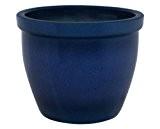 K&K Blumenkübel / Pflanzgefäß / Blumentopf / Pflanzkübel Venus II , 28 x 20 cm, blau-geflammt aus Steinzeug-Keramik (hochwertiger als ...