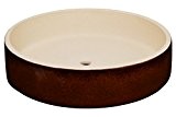 K&K Bonsaischale / Pflanzschale braun 24x6cm (Volumen: 1000 ml) Outdoor geeignet, Rand unglasiert aus schwerer Steinzeug-Keramik (5 Jahre Garantie)