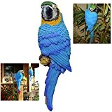 K7plus® - Papagei Ara 31 cm für Zaun, Wand und Balkon. Grundfarbe blau. Eine schöne Zaunfigur als Zaunhocker und Zaungast ...