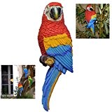 K7plus® - Papagei Ara 31 cm für Zaun, Wand und Balkon. Grundfarben rot / blau / gelb. Eine schöne Zaunfigur ...