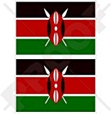 Kenia kenianische Flagge, East Afrika 7,6 cm (75 mm) Bumper Sticker, Aufkleber Vinyl X2