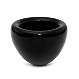 Keramik Blumentopf Übertopf schwarz glasiert glänzend Topf Keramikvase D 16 cm