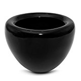 Keramik Blumentopf Übertopf schwarz glasiert glänzend Topf Keramikvase D 19 cm