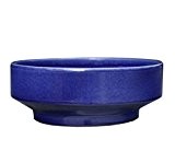 Keramik Pflanzschale Grabschale Deko-Schale rund frostfest Ø 33 x 13 cm, Farbe effekt blau, Form 059.L33.64 mit Bodenloch - Qualität ...