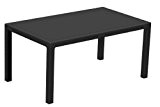 Keter 17190205 Tisch Melody Table, rechteckig, Rattanoptik, Kunststoffoberfläche, Kunststoff, anthrazit