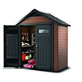 Keter Fusion groß 7,5 x 4 ft WOOD Plastic Composite Outdoor Garden Storage Shed - Braun