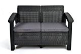 Keter Lounge Sofa, Corfu, 2-Sitzer, graphit/grau, 128x70x79 cm, 17194121