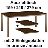 Kettler Ausziehtisch 159 / 219 / 279 cm in bronze mocca Gartentisch ohne Stuhl