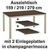 Kettler Ausziehtisch 159 / 219 / 279 cm in champagner mocca Gartentisch
