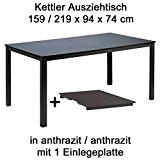 Kettler Ausziehtisch 159 bis 219 cm x 94 cm in anthrazit Gartentisch