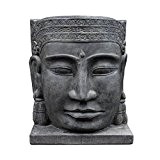 Khmer-Kopf als Wasserspiel | Steinguss | 93 cm x 60 cm x 147 cm