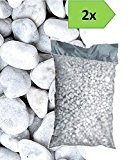 Kieselsteine Von Marmor Carrara weiß - 2 Stück à 25 kg - Pebbles Steine Garten 60/100