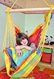 Kinderhängesessel mit Kuschelkissen in verschiedenen Farben zum Entspannen von HOBEA-Germany, Farben Hängesessel:Regenbogen