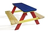Kinderpicknicktisch aus Holz mehrfarbig, B90 x T85 x H45/23 cm