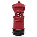 King So Miniatur-Briefkasten-Deko-Figur für Puppenhaus, Rot, Kunstharz, rot, 1 Stpck