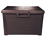 Kissenbox Nevada kompakt Auflagenbox Gartenbox Allzweckbox Sitztruhe 120 Liter (braun)