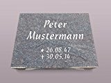 Kissenstein aus Granit "Paradiso" 50-40-12 cm inkl. Gravur - Grabstein, Grabkissen, Kissenstein, Grabplatte, Gedenkstein mit Bild, Motiv