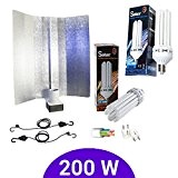 Kit Beleuchtung Energiesparlampe 200 W CFL Solux Wachstum + Blüte + Reflektor pearlpro