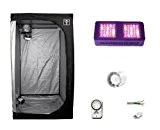 Kit komplett Anbau Indoor - -CULTIBOX Light Growroom 0,6 x 0,6 x 1,4metri (60 x 60 x 140 cm)-Cultilite 150 W LED Agro
