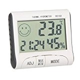 KKmoon LCD Digital Thermometer Hygrometer Temperatur Feuchtigkeitsmessgerät Tester Uhr mit Magnet DC102 Wetterstation Weiß