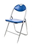 Klappstuhl mit gepolsterter Sitzfläche und Rückenlehne, Metallrohrrahmen, pflegeleicht, Höhe 80 cm, blau