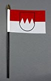 Kleine Tischflagge Franken 15x10 cm mit 30 cm Mast aus PVC-Rohr, ohne Ständerfuß