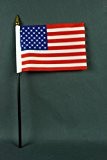 Kleine Tischflagge USA 15x10 cm mit 30 cm Mast aus PVC-Rohr, ohne Ständerfuß