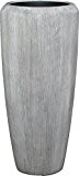 Kleine Vase mit Rillenstruktur - Leichtgefäß - Winterfest - D34cm / H75cm - Mit Einsatz - Material: Polystone - Farbe: ...