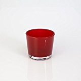Kleines Windlicht / Glasvase ALENA, rot, 8,5cm, Ø10cm - Tischlicht / Konische Vase