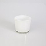 Kleines Windlicht / Glasvase ALENA, weiß, 8,5cm, Ø10cm - Tischlicht / Konische Vase