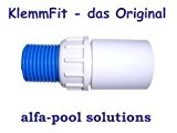 Klemmverschraubung für Schwimmbadschlauch 38mm Anschluss 50mm Klebemuffe PVC