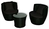 KMH®, 3-teilige Gartensitzgruppe (inklusive Sesselauflage und Kissen) (#106075)