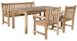 KMH®, Gartensitzgruppe "Classic" mit 180 cm langem Tisch für 6 Personen (ECHT TEAK) (#102204)