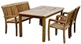 KMH®, Gartensitzgruppe "Victoria" mit 180 cm langem Tisch für 6 Personen (ECHT TEAK) (#102132)