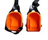 Knieschoner S-XL Maxi Schalenform orange Knieschutz Paar mit Ergo Fix