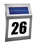 KOBWA Solar Hausnummernleuchte, LED Solar Lichtsensor Lampe Licht mit Zahlen Buchstaben LED Beleuchtung Aus Edelstahl
