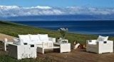 Konway & Nösinger Rattan Sitzgruppe Mersiha Garten Lounge Sofa + Sessel + Tisch Gartenmöbel weiß