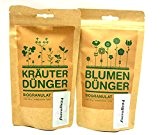 Kräuterdünger und Blumendünger Bio-Granulat, 2-er Set, von Romberg & Sohn, je 250 g.