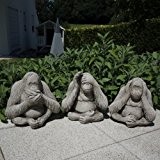 Kretakotta 3-tlg. Die Drei Affen Orang-Utan-Set Antiksteinguss