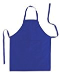 Küchenschürze - Grillschürze - Latzschürze, BLAU, 100% Baumwolle, 70 x 85 cm, mit verstellbarem Nackenband und aufgesetzter Tasche vorne.