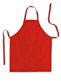 Küchenschürze - Grillschürze - Latzschürze, ROT, 100% Baumwolle, 70 x 85 cm, mit verstellbarem Nackenband und aufgesetzter Tasche vorne.