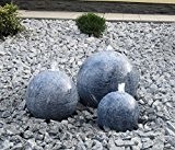 Kugelbrunnen 3er-Set 50/40/30 cm Marmor blau Edelstahl Komplettset Kugel Wasserspiel