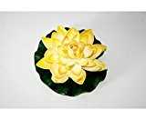 Kunstblume Seerose mit gelb weißen Blättern Durch. 17,5cm, Schaumstoff Material - Kunstpflanze künstliche Blumen Kunstblumen Blumensträuße künstlich, Seidenblumen oder Blumen ...
