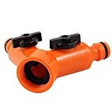 Kunststoff 2 Outlets Schlauchanschluss-Adapter 25mm Female orange Gewinde