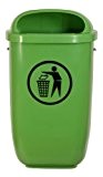 Kunststoff-Abfallbehälter in RAL 6017 Maigrün lt. DIN 30713