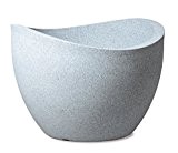 Kunststoff Umtopf Wave Globe, weiß-granitfarben, 30 cm ( 8 Liter Inhalt )