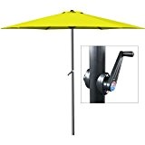Kurbelsonnenschirm Ø300cm mit Kurbel + Dachhaube - Sonnenschirm Marktschirm Gartenschirm gelb