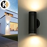 Kwazar Leuchte GARDENA-3 Zylindrische Wandlampe 2x GU10 Fassung IP44 Wandleuchte Aussenwandleuchte Gartenlampe