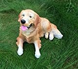 Labrador liegend beige Dekofigur Hund Figur 60cm